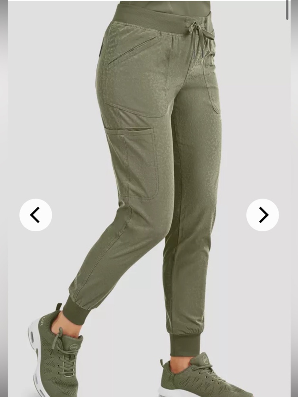 Scrubs Olive Green Jacquard Animal Print Jogger Scrubs Womens Ava Therese  Sz L